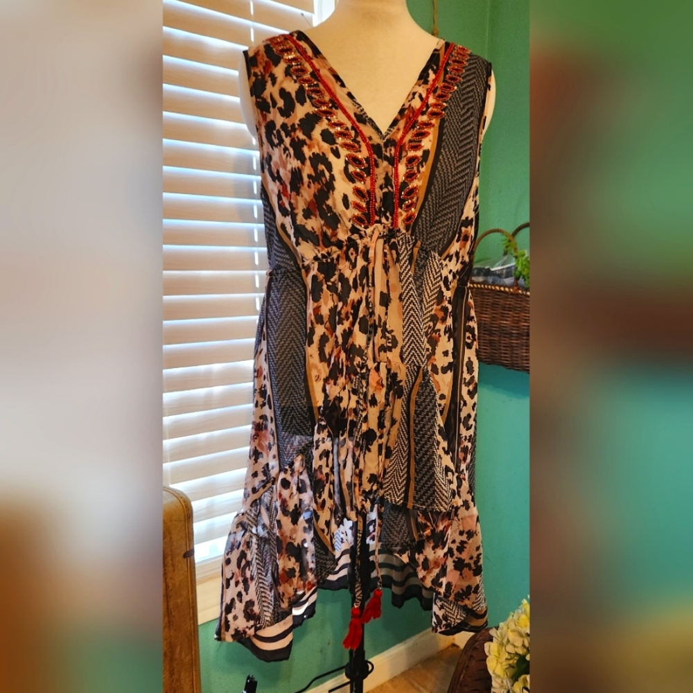 Dress Beaded High/Low szXL
